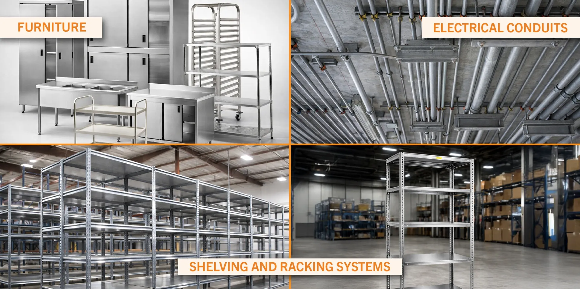 CR pipes for electrical conduits and metal racks